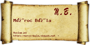 Móroc Béla névjegykártya